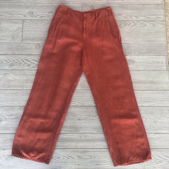 SUGAR PRODUCT Burnt Orange Linen Rayon Trouser - Picture 14 of 15